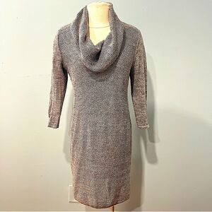 A Pea in the Pod Maternity Grey Wool Blend Cowl Neck Sweater Dress Size Medium